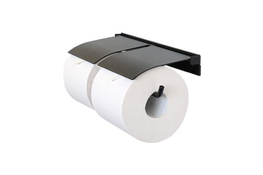 AXCIS アクシス ペーパーホルダー flap フラップ アイアン HS3413 2連 ダブル トイレットペーパーホルダーカバー アイアン DIY 日曜大工 リフォーム 鉄製 ブラック トイレ収納 スリム コンパクト ストック 高級感