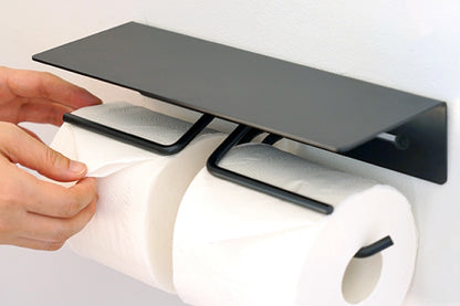 AXCIS アクシス ペーパーホルダー put プット アイアン HS3498 HS3500 1連 2連 シングル ダブル トイレットペーパーホルダーカバー 鉄製 DIY 日曜大工 リフォーム スチール ブラック トイレ収納 スリム コンパクト ストック 高級感