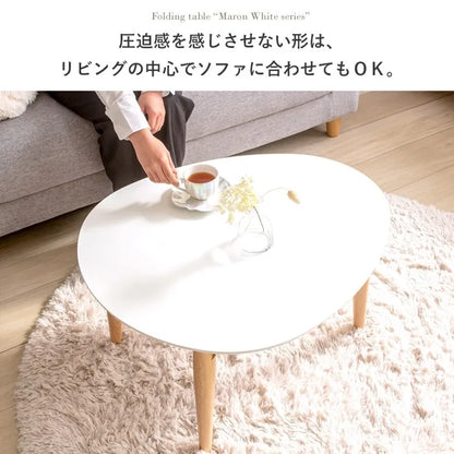 折りたたみ楕円形テーブル IMT-82 幅75cm 奥行65cm 高さ37cm