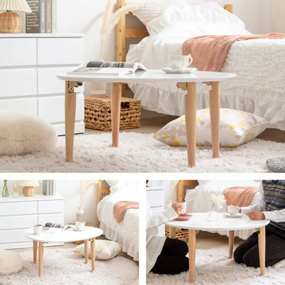 折りたたみ楕円形テーブル IMT-82 幅75cm 奥行65cm 高さ37cm