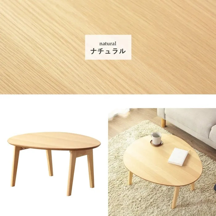 折りたたみ楕円形テーブル IMT-83 幅75cm 奥行65cm 高さ37cm