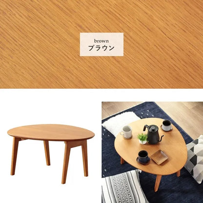 折りたたみ楕円形テーブル IMT-83 幅75cm 奥行65cm 高さ37cm