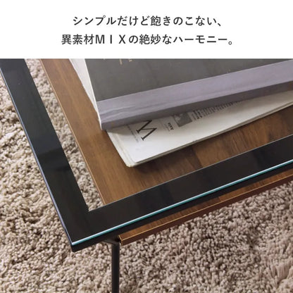 ガラステーブル IW-317 幅80cm 奥行50cm 高さ40cm