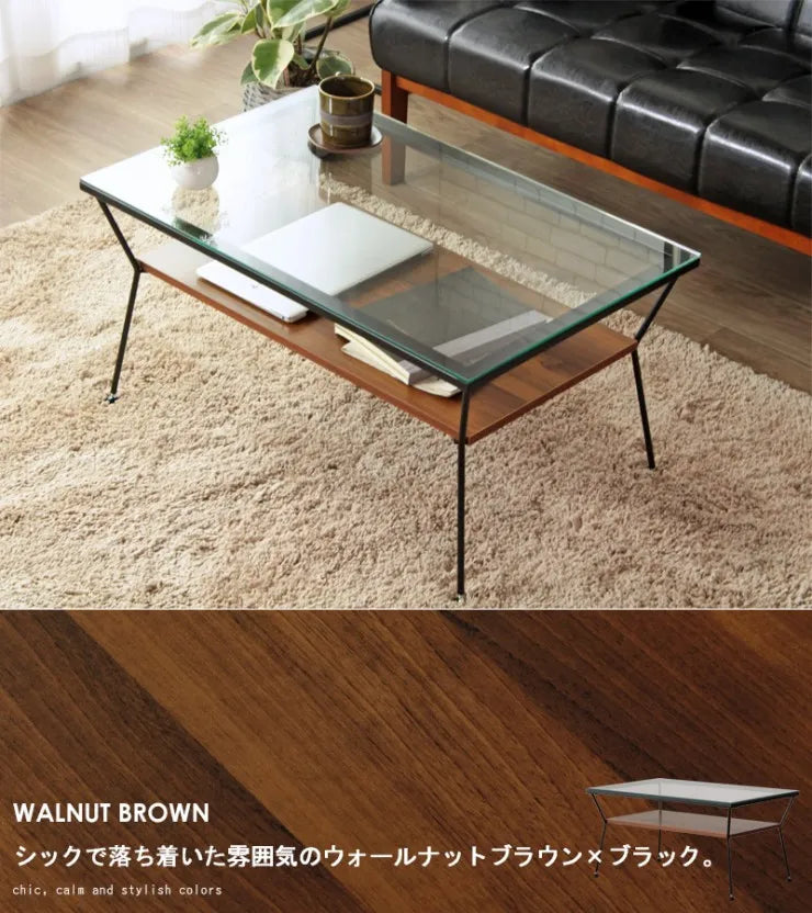 ガラステーブル IW-317 幅80cm 奥行50cm 高さ40cm