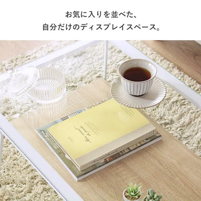 ガラステーブル IW-317 幅80cm 奥行50cm 高さ40cm