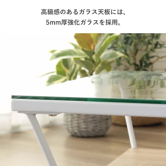 ガラステーブル IW-317 幅80cm 奥行50cm 高さ40cm