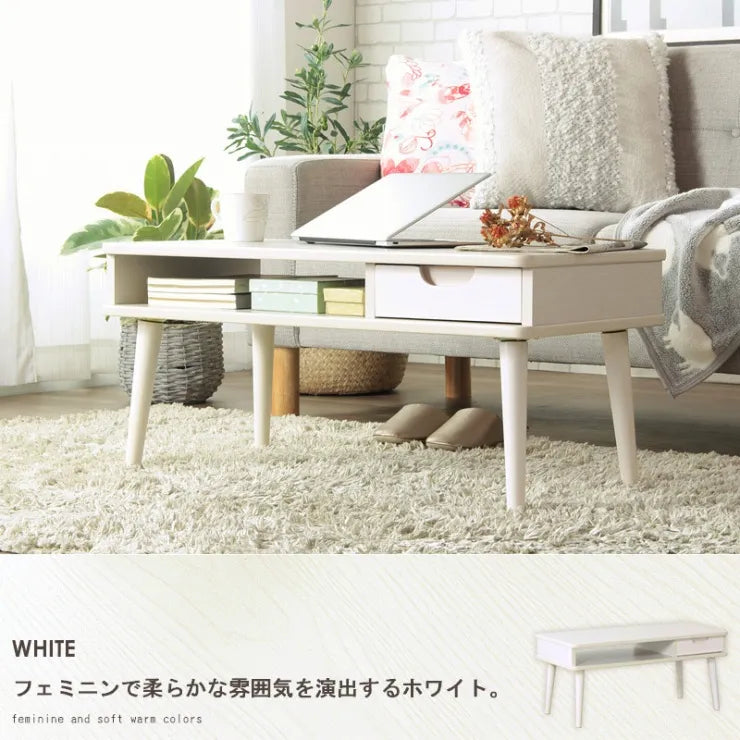 引出し付きテーブル IW-37 幅80cm 奥行き40cm 高さ37cm