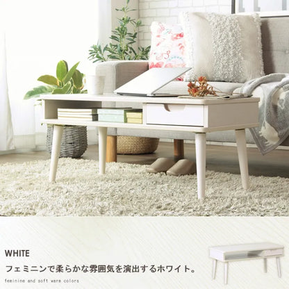 引出し付きテーブル IW-37 幅80cm 奥行き40cm 高さ37cm