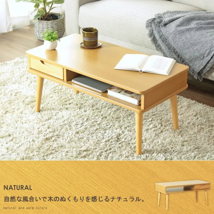 引出し付きテーブル IW-37 幅80cm 奥行き40cm 高さ37cm