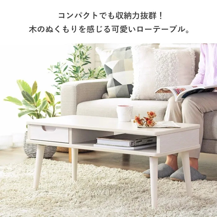 引出し付きテーブル IW-37 幅80cm 奥行き40cm 高さ37cm