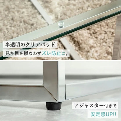 正方形ガラステーブル IW-527 幅70cm 奥行き70cm 高さ37cm