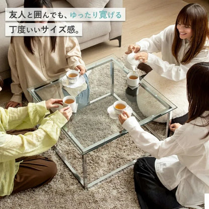 正方形ガラステーブル IW-527 幅70cm 奥行き70cm 高さ37cm