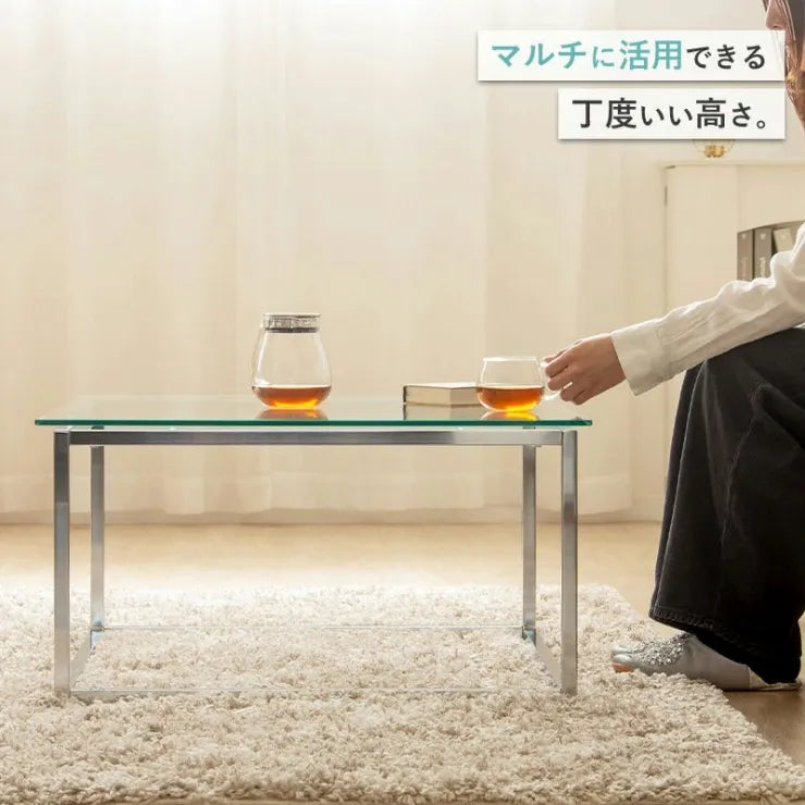 正方形ガラステーブル IW-527 幅70cm 奥行き70cm 高さ37cm