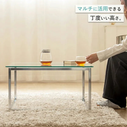 正方形ガラステーブル IW-527 幅70cm 奥行き70cm 高さ37cm