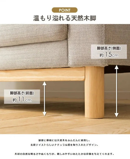 北欧デザインソファ カーラ IW-705 幅160cm 奥行き76cm 高さ75cm 座面高さ42cm