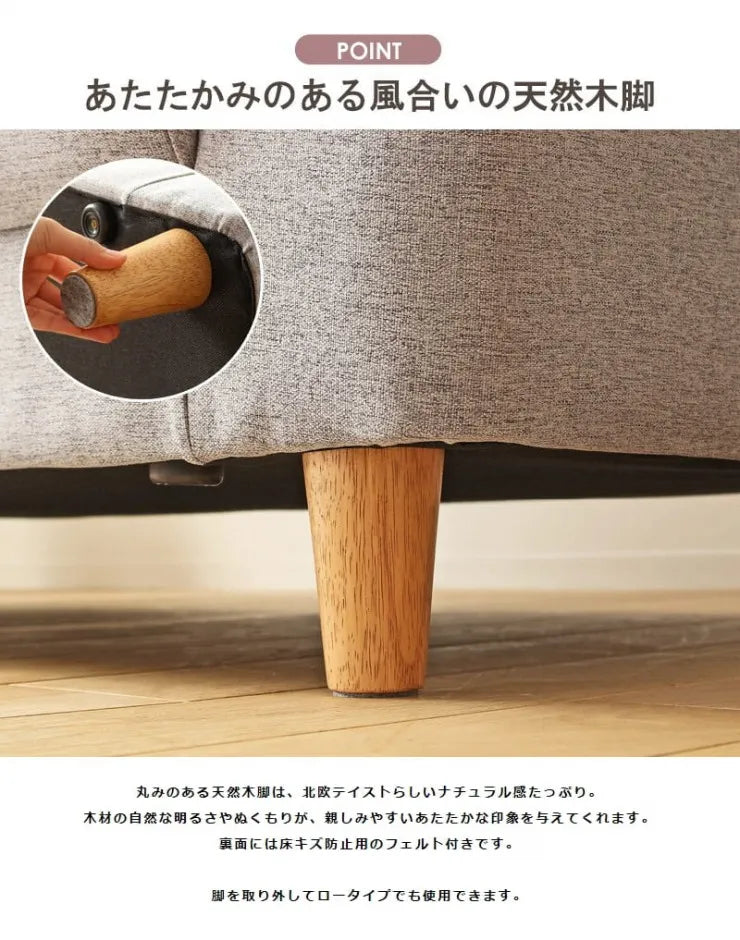 北欧デザインソファ IW-710 幅150cm 奥行き79cm 高さ77cm 座面高さ43cm