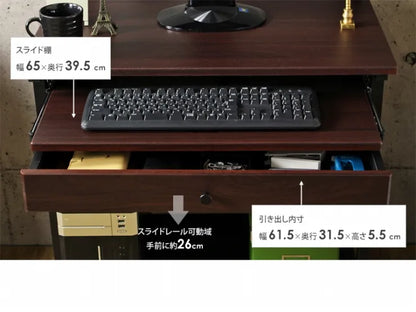 パソコンデスク IWP-65 幅75cm 奥行き52cm 高さ134cm