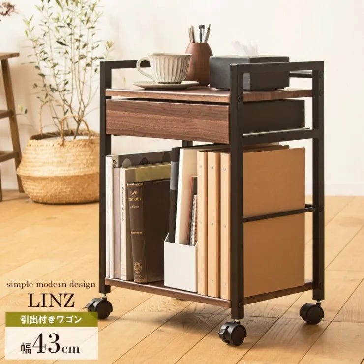 引出し付きサイドワゴン IWT-210 幅43cm 奥行き30cm 高さ60cm