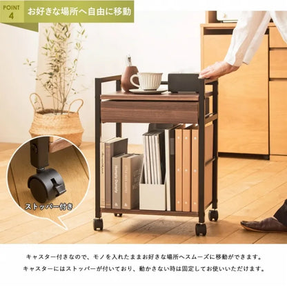 引出し付きサイドワゴン IWT-210 幅43cm 奥行き30cm 高さ60cm