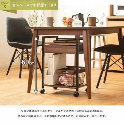 引出し付きサイドワゴン IWT-210 幅43cm 奥行き30cm 高さ60cm