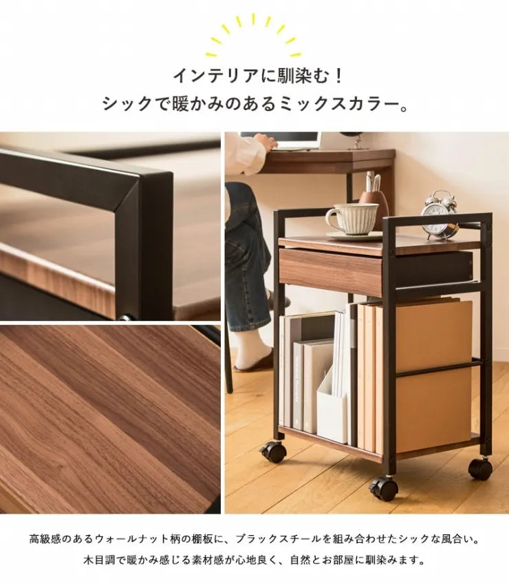 引出し付きサイドワゴン IWT-210 幅43cm 奥行き30cm 高さ60cm