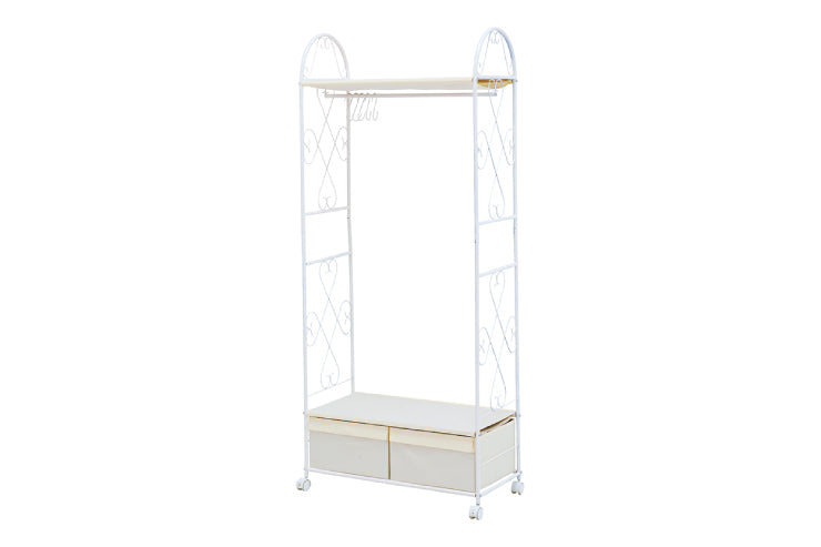 Hanger rack wardrobe KHR-3157 Width 75cm Depth 35.5cm Height 155cm Rack with casters Stylish Slim Wall storage Open rack Tension shelf Partition Closet Slim wall Storage shelf Storage rack