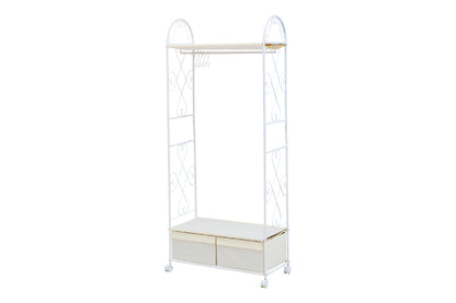 Hanger rack wardrobe KHR-3157 Width 75cm Depth 35.5cm Height 155cm Rack with casters Stylish Slim Wall storage Open rack Tension shelf Partition Closet Slim wall Storage shelf Storage rack