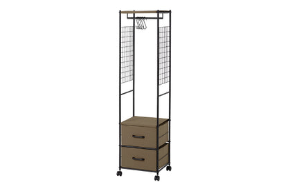 Hanger rack wardrobe KHR-3157 Width 75cm Depth 35.5cm Height 155cm Rack with casters Stylish Slim Wall storage Open rack Tension shelf Partition Closet Slim wall Storage shelf Storage rack