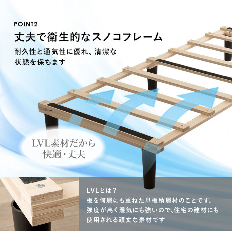 ボンネルコイルマットレスベッド KMB-3105 幅95cm 奥行き195cm 高さ42cm