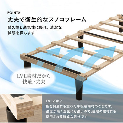 ボンネルコイルマットレスベッド KMB-3105 幅95cm 奥行き195cm 高さ42cm