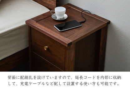 天然木 ナイトチェスト KONISU 日本製 幅35cm 奥行き37cm 高さ50cm