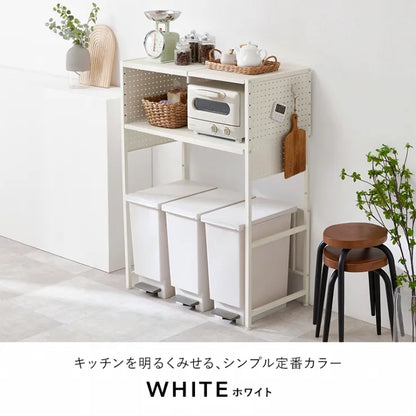 伸縮ゴミ箱上ラック KR-3753 幅52～87cm 奥行き43cm 高さ113cm