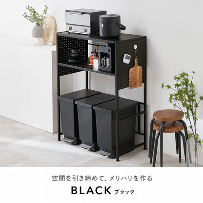 伸縮ゴミ箱上ラック KR-3753 幅52～87cm 奥行き43cm 高さ113cm