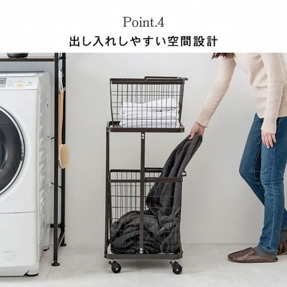 ランドリーラック KR-3945 幅33cm 奥行き42cm 高さ97cm