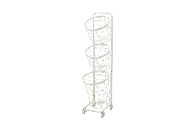 3段ランドリーラック KR-3973 KR-3971 幅34.5cm 奥行39cm 高さ124cm