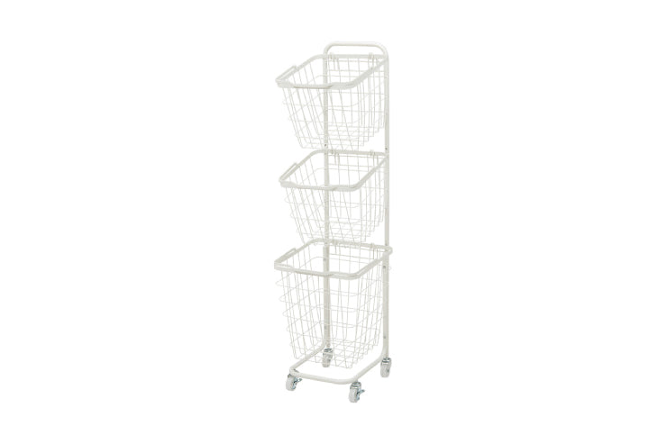 3段ランドリーラック KR-3973 KR-3971 幅34.5cm 奥行39cm 高さ124cm