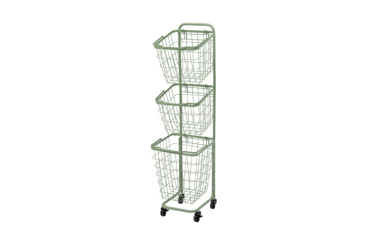 3段ランドリーラック KR-3973 KR-3971 幅34.5cm 奥行39cm 高さ124cm