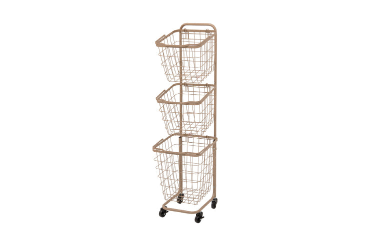 3段ランドリーラック KR-3973 KR-3971 幅34.5cm 奥行39cm 高さ124cm