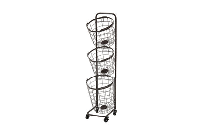 3段ランドリーラック KR-3973 KR-3971 幅34.5cm 奥行39cm 高さ124cm