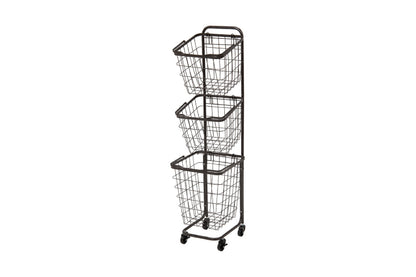 3段ランドリーラック KR-3973 KR-3971 幅34.5cm 奥行39cm 高さ124cm