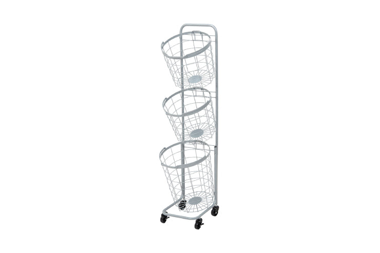 3段ランドリーラック KR-3973 KR-3971 幅34.5cm 奥行39cm 高さ124cm
