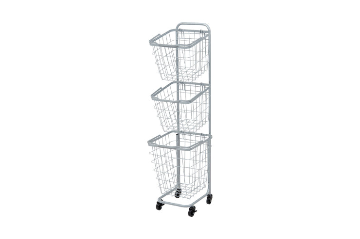 3段ランドリーラック KR-3973 KR-3971 幅34.5cm 奥行39cm 高さ124cm