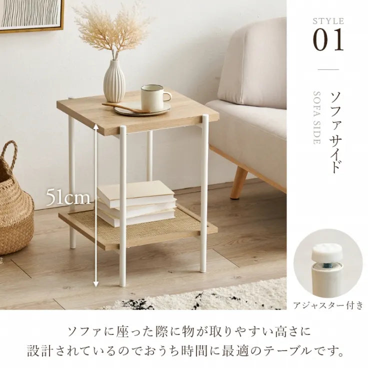 Folding leg table MT-6866 Width 105cm Depth 55cm Height 32(7)cm Folding center table Natural Brown Wooden table Solid Iron Retro Cafe table Wood table Modern Scandinavian Stylish Cute Industrial