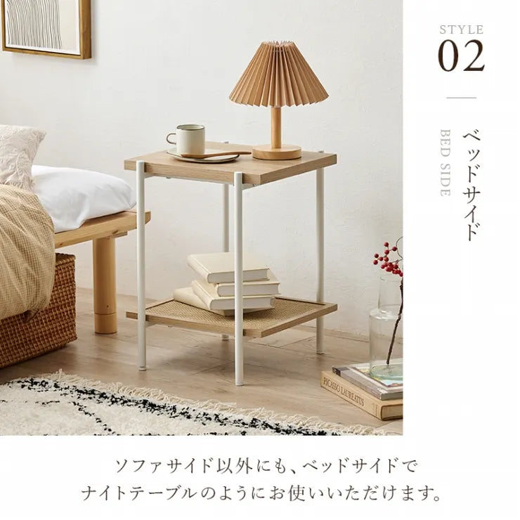 Folding leg table MT-6866 Width 105cm Depth 55cm Height 32(7)cm Folding center table Natural Brown Wooden table Solid Iron Retro Cafe table Wood table Modern Scandinavian Stylish Cute Industrial