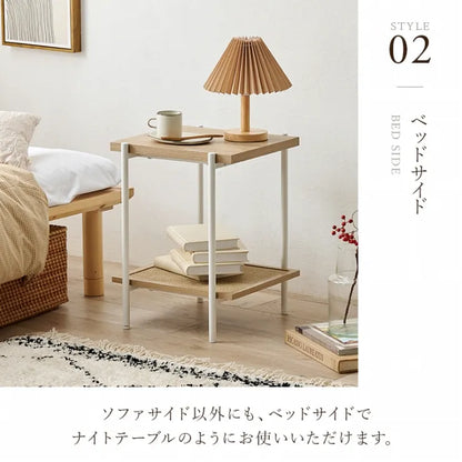 Folding leg table MT-6866 Width 105cm Depth 55cm Height 32(7)cm Folding center table Natural Brown Wooden table Solid Iron Retro Cafe table Wood table Modern Scandinavian Stylish Cute Industrial