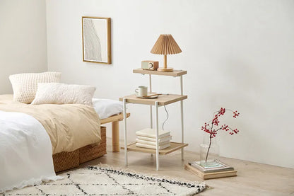 Folding leg table MT-6866 Width 105cm Depth 55cm Height 32(7)cm Folding center table Natural Brown Wooden table Solid Iron Retro Cafe table Wood table Modern Scandinavian Stylish Cute Industrial
