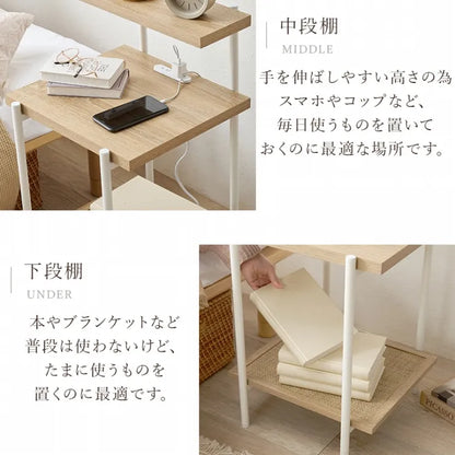 Folding leg table MT-6866 Width 105cm Depth 55cm Height 32(7)cm Folding center table Natural Brown Wooden table Solid Iron Retro Cafe table Wood table Modern Scandinavian Stylish Cute Industrial
