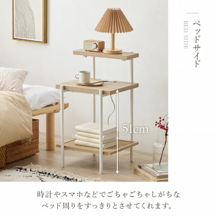 Folding leg table MT-6866 Width 105cm Depth 55cm Height 32(7)cm Folding center table Natural Brown Wooden table Solid Iron Retro Cafe table Wood table Modern Scandinavian Stylish Cute Industrial