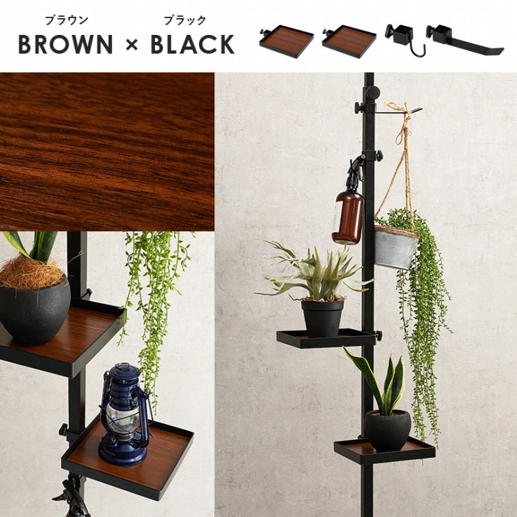 5-tier tension rack KTR-3156 Width 90cm Depth 24cm Height 187-264cm Height adjustable Rack Slim Wall storage Open rack Wall shelf Tension shelf Partition Ladder rack Slim wall Storage shelf Storage rack
