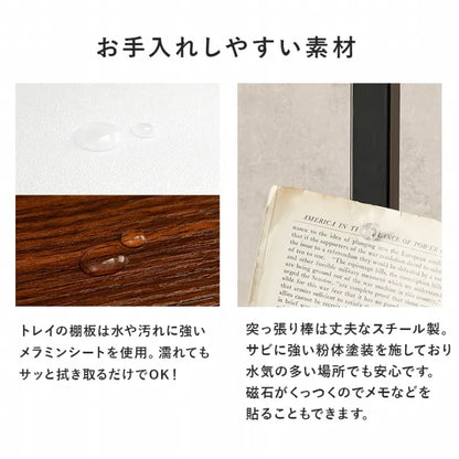 突っ張り棒＆パーツ 6点セット 角型 ウォールラック KTR-3117